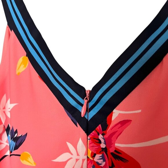 Guess Floral Bright Colorblock Handkerchief Hem Knee Length Dress Size 8 - Picture 7 of 10